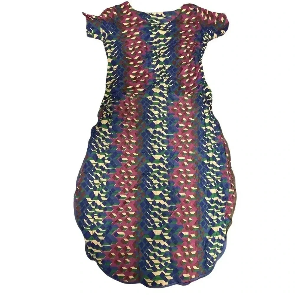 Vintage Fashion Ankara printed high low dress top Sz M